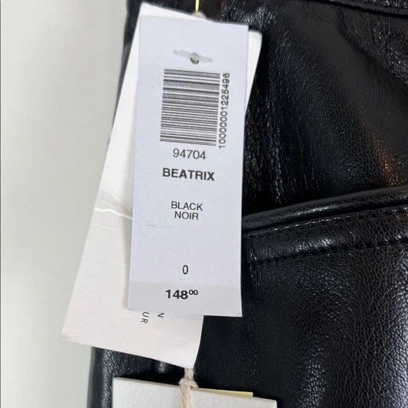 NWT Wilfred Beatrix Faux Leather Pant High Rise Flare Black 0 - Picture 4 of 13